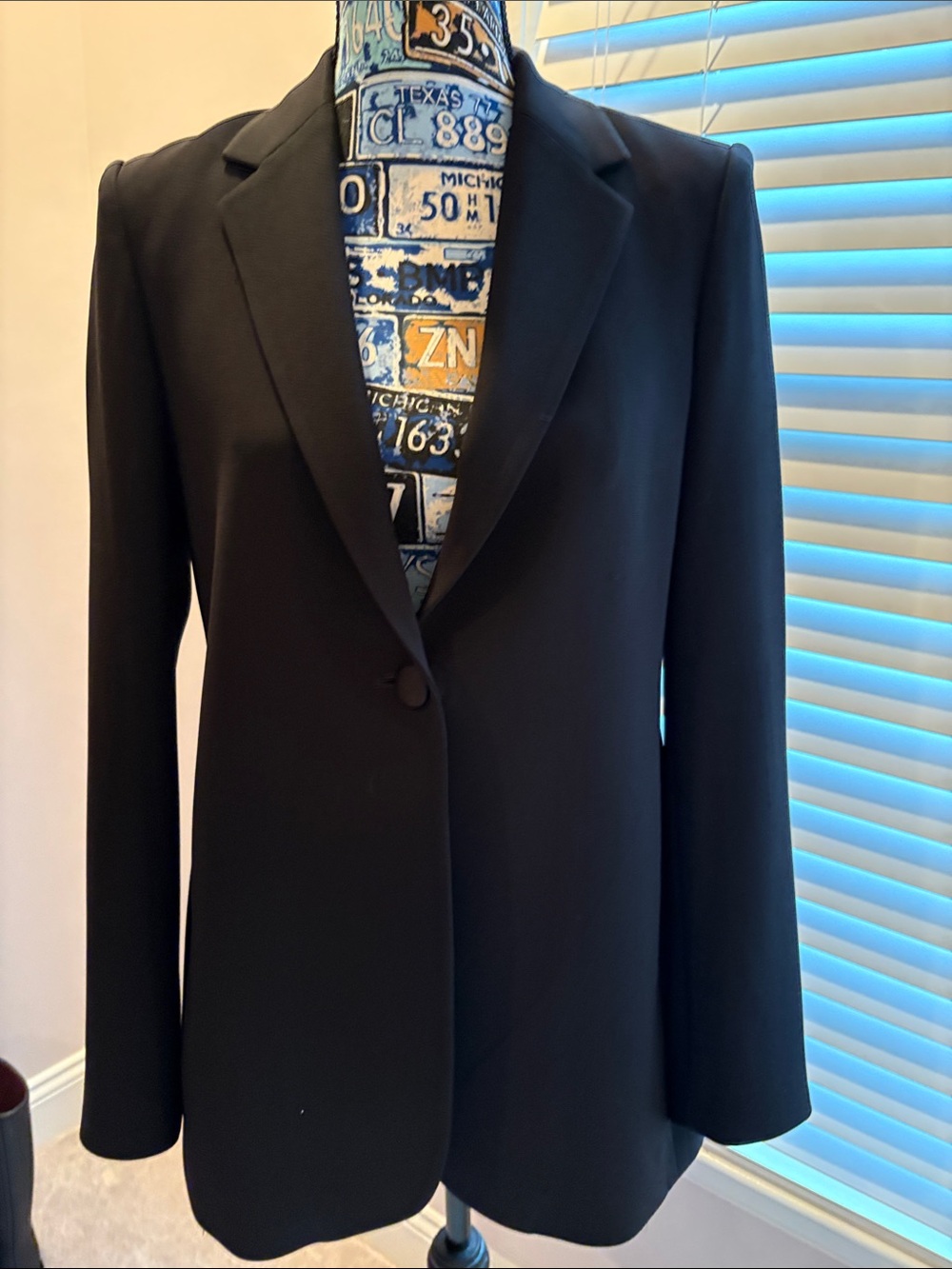 Theory Black Single-Button Tailored Blazer